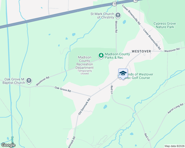 map of restaurants, bars, coffee shops, grocery stores, and more near 189E Old Denmark Road in Jackson