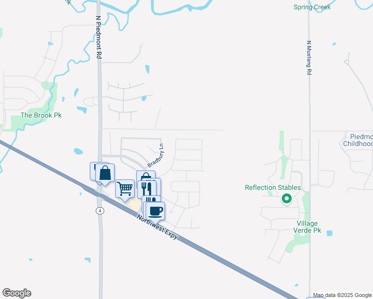 map of restaurants, bars, coffee shops, grocery stores, and more near 11716 Northwest 135th Street in Piedmont