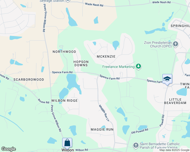 map of restaurants, bars, coffee shops, grocery stores, and more near 6600 Homage Court in Fuquay Varina