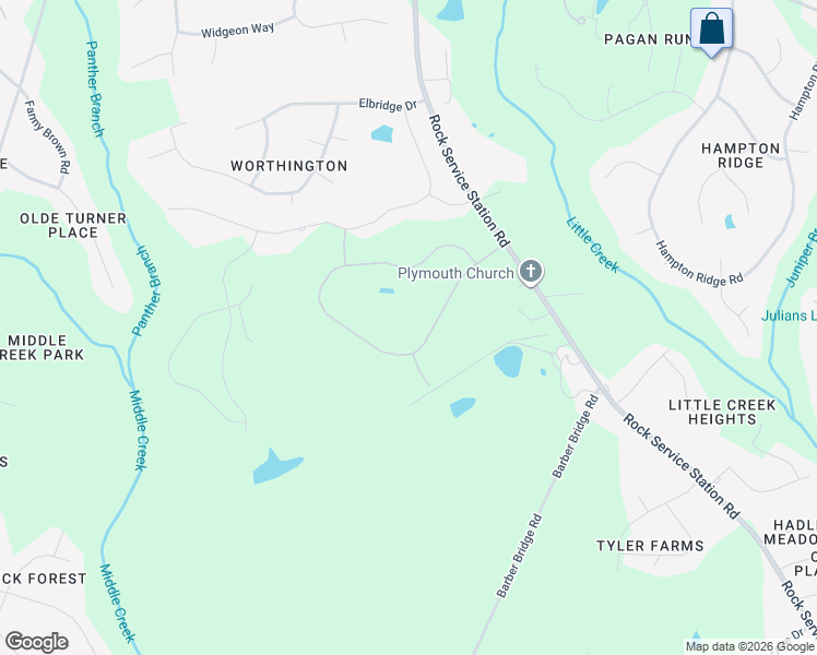 map of restaurants, bars, coffee shops, grocery stores, and more near 6116 Rock Service Station Road in Raleigh