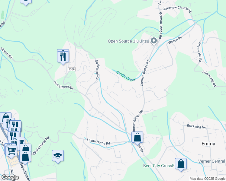 map of restaurants, bars, coffee shops, grocery stores, and more near 269 View Street in Asheville