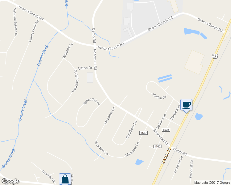 map of restaurants, bars, coffee shops, grocery stores, and more near 720 Roseman Road in Salisbury