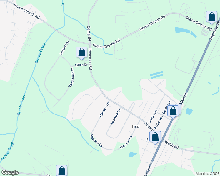 map of restaurants, bars, coffee shops, grocery stores, and more near 720 Roseman Road in Salisbury