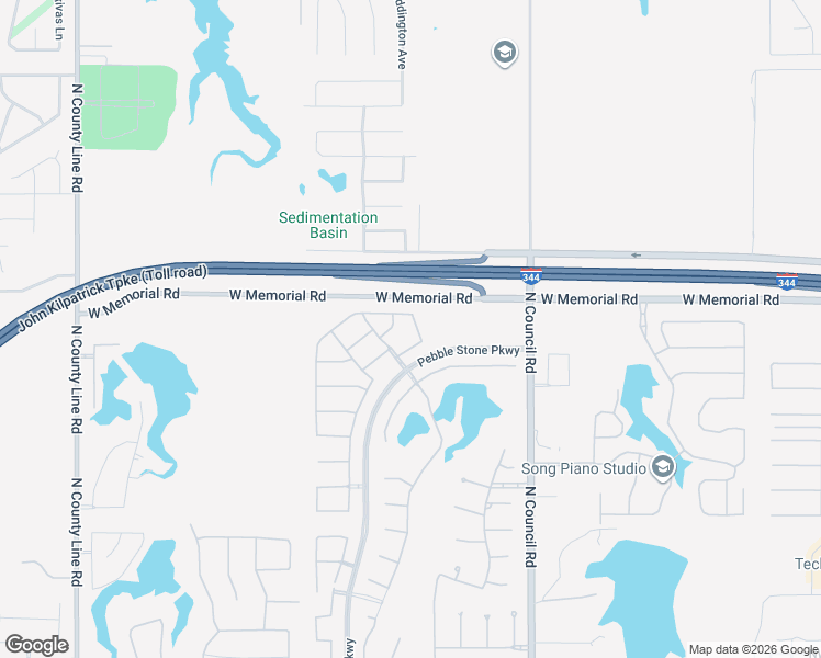 map of restaurants, bars, coffee shops, grocery stores, and more near 13620 Gentry Drive in Oklahoma City