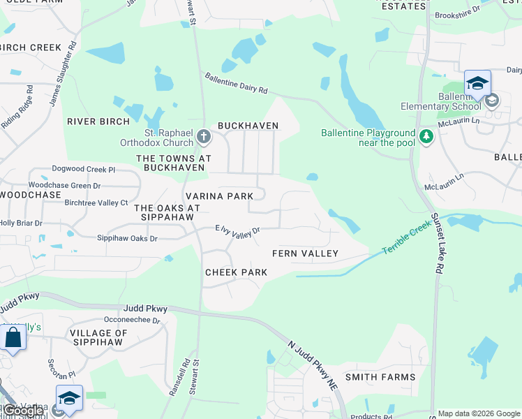 map of restaurants, bars, coffee shops, grocery stores, and more near 829 Brookhannah Court in Fuquay Varina