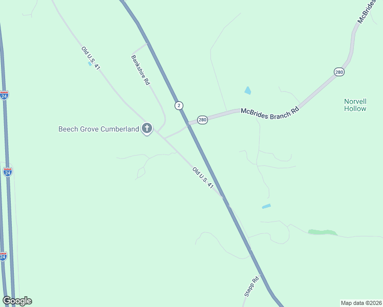 map of restaurants, bars, coffee shops, grocery stores, and more near 280 Old U.S. 41 in Beechgrove