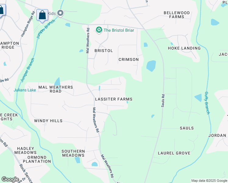 map of restaurants, bars, coffee shops, grocery stores, and more near 1420 Silver Farm Road in Raleigh