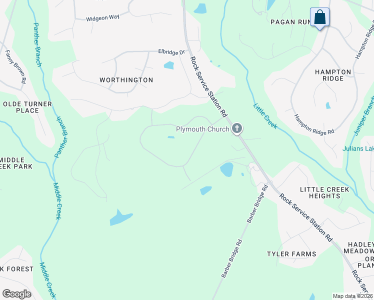 map of restaurants, bars, coffee shops, grocery stores, and more near 6116 Rock Service Station Road in Raleigh