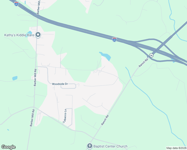 map of restaurants, bars, coffee shops, grocery stores, and more near 2101 Twin Acres Road in Clayton