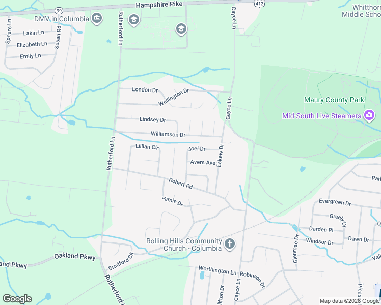 map of restaurants, bars, coffee shops, grocery stores, and more near 1636 Joel Drive in Columbia