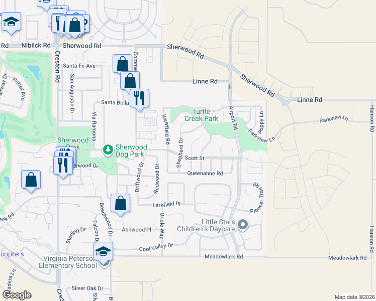 map of restaurants, bars, coffee shops, grocery stores, and more near 1737 Kings Drive in Paso Robles