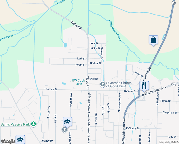 map of restaurants, bars, coffee shops, grocery stores, and more near 496 Joshwood Drive in Brownsville
