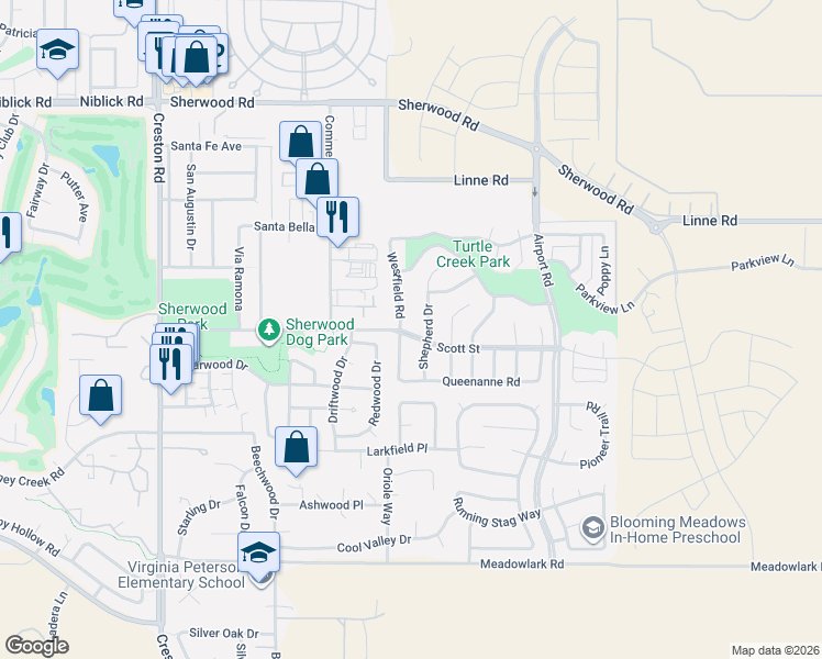 map of restaurants, bars, coffee shops, grocery stores, and more near 1740 Westfield Road in Paso Robles