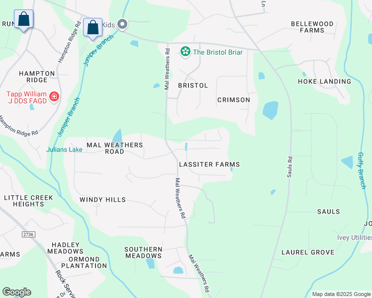 map of restaurants, bars, coffee shops, grocery stores, and more near 1200 Silver Farm Road in Raleigh