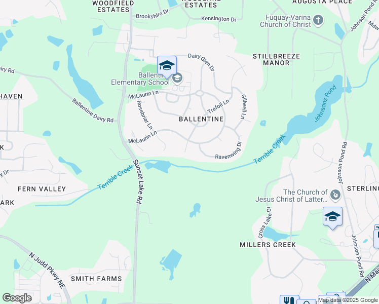 map of restaurants, bars, coffee shops, grocery stores, and more near 1908 Kylewood Court in Fuquay Varina