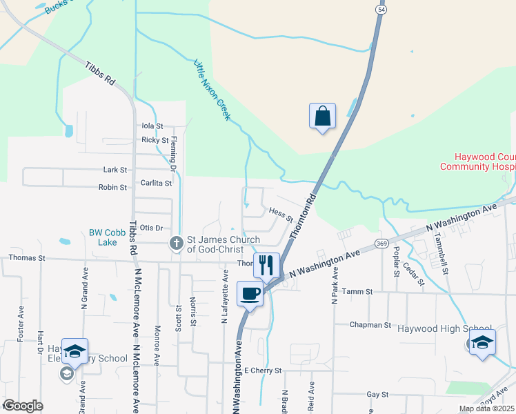 map of restaurants, bars, coffee shops, grocery stores, and more near 1245 Hess Street in Brownsville