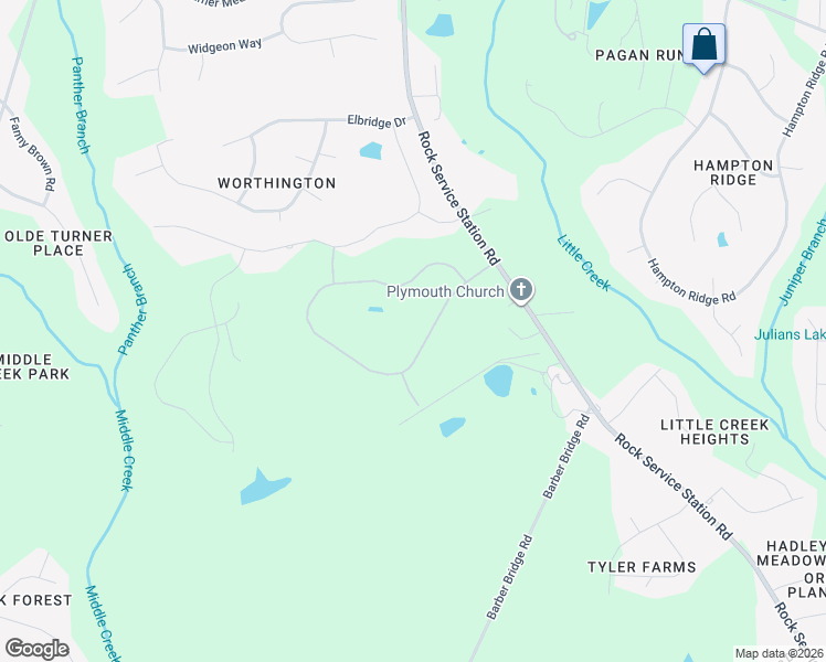 map of restaurants, bars, coffee shops, grocery stores, and more near 6116 Rock Service Station Road in Raleigh