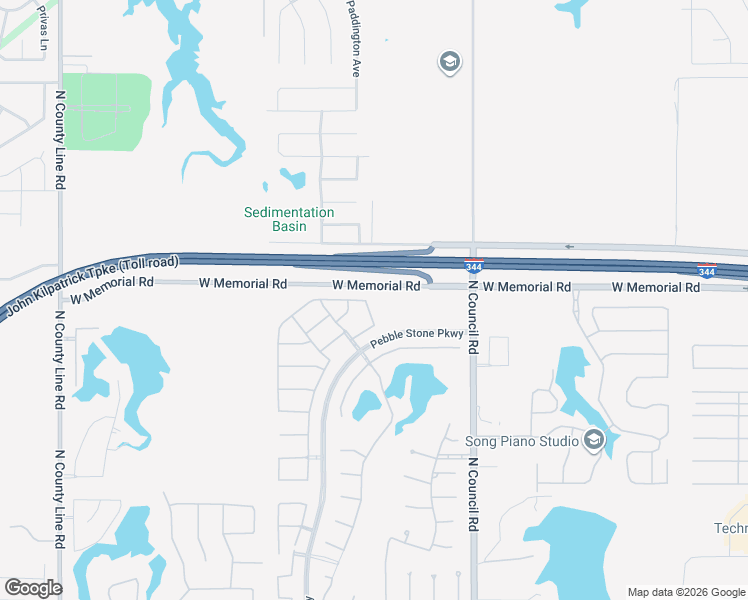 map of restaurants, bars, coffee shops, grocery stores, and more near 13620 Gentry Drive in Oklahoma City