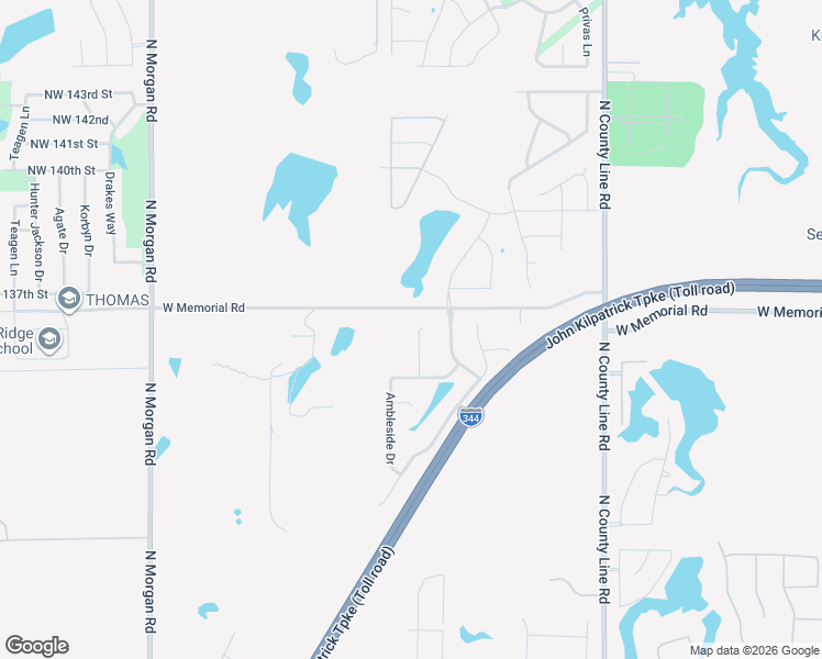 map of restaurants, bars, coffee shops, grocery stores, and more near 13613 Keswick Lane in Yukon