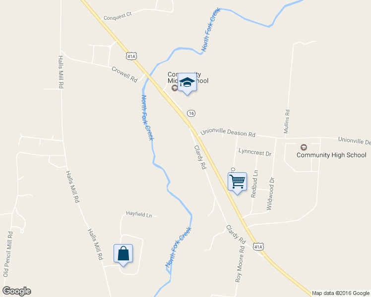 map of restaurants, bars, coffee shops, grocery stores, and more near 349 Clardy Rd in Unionville