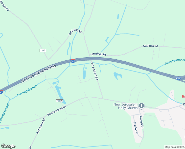 map of restaurants, bars, coffee shops, grocery stores, and more near 1940 V O A Site C Road in Farmville