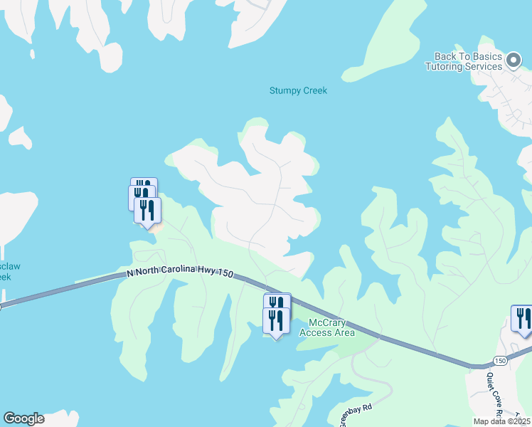 map of restaurants, bars, coffee shops, grocery stores, and more near Pinnacle Shores Drive in Mooresville