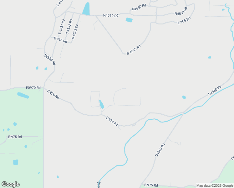 map of restaurants, bars, coffee shops, grocery stores, and more near East 972 Road in Cookson