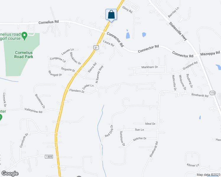 map of restaurants, bars, coffee shops, grocery stores, and more near 196 Flanders Drive in Mooresville