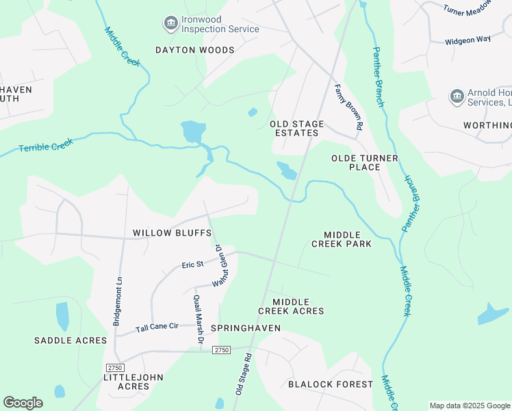 map of restaurants, bars, coffee shops, grocery stores, and more near 1511 Middle Ridge Drive in Wake County