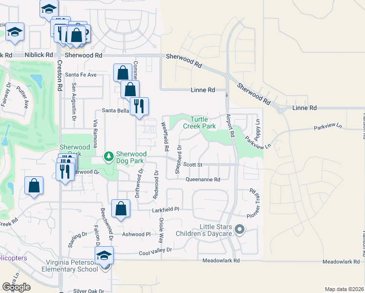 map of restaurants, bars, coffee shops, grocery stores, and more near 1737 Kings Drive in Paso Robles