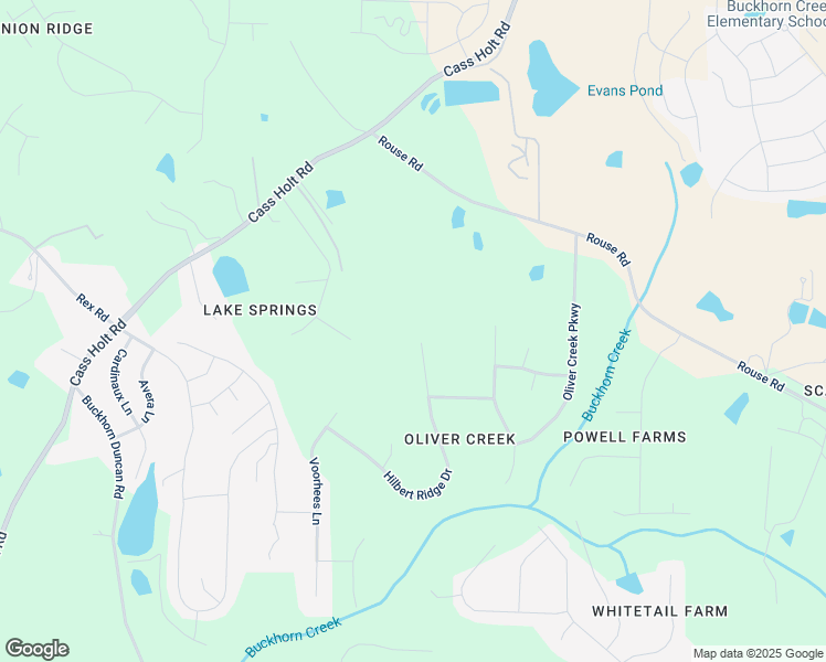 map of restaurants, bars, coffee shops, grocery stores, and more near 6100 Hilbert Ridge Drive in Holly Springs