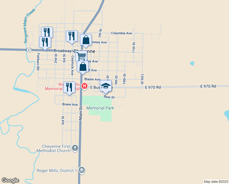 map of restaurants, bars, coffee shops, grocery stores, and more near 817 East Buster Avenue in Cheyenne