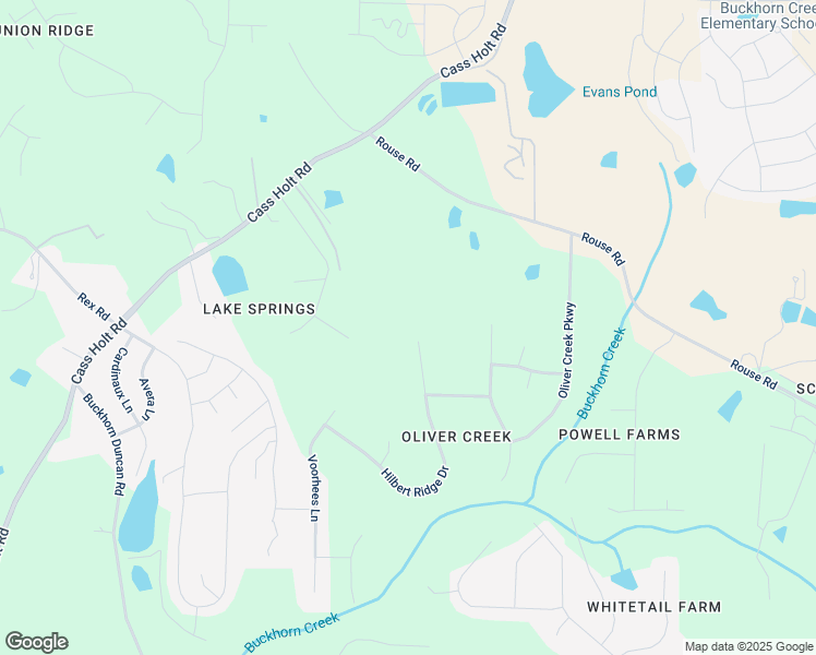 map of restaurants, bars, coffee shops, grocery stores, and more near 6100 Hilbert Ridge Drive in Holly Springs