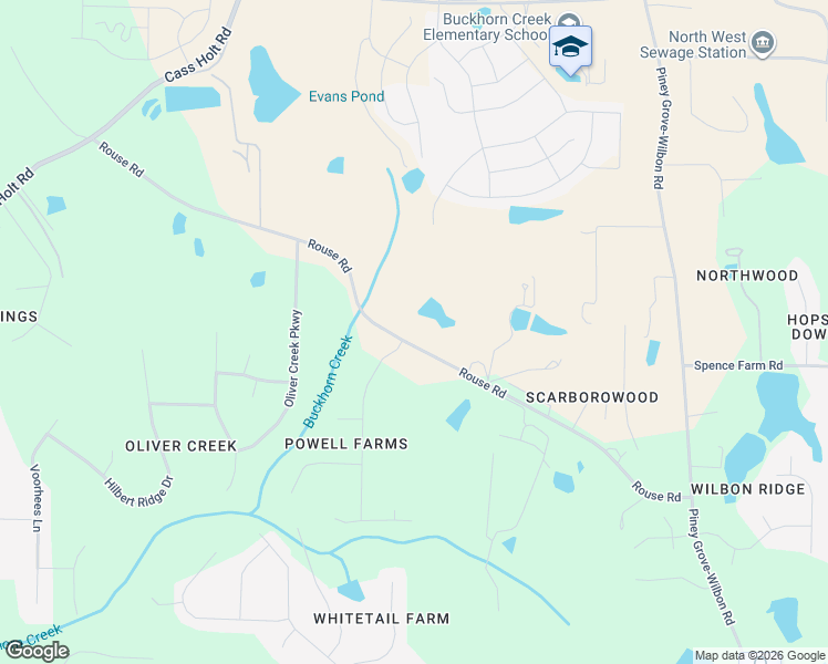 map of restaurants, bars, coffee shops, grocery stores, and more near 7121 Rouse Road in Holly Springs