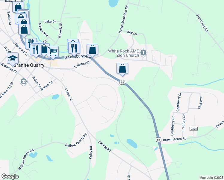 map of restaurants, bars, coffee shops, grocery stores, and more near 1234 Stonewyck Drive in Salisbury
