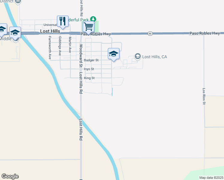 map of restaurants, bars, coffee shops, grocery stores, and more near 14893 Lamberson Avenue in McKittrick
