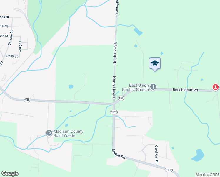 map of restaurants, bars, coffee shops, grocery stores, and more near 3291 North Parkway East in Jackson