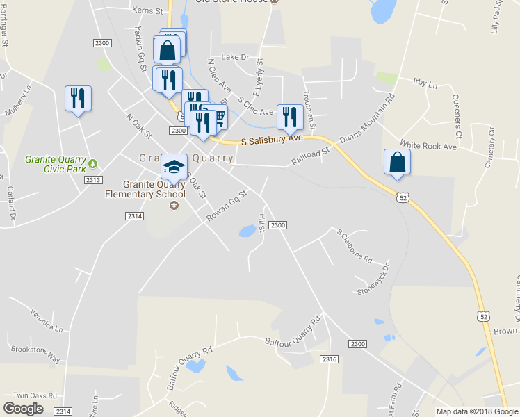 map of restaurants, bars, coffee shops, grocery stores, and more near 416 South Main Street in Salisbury
