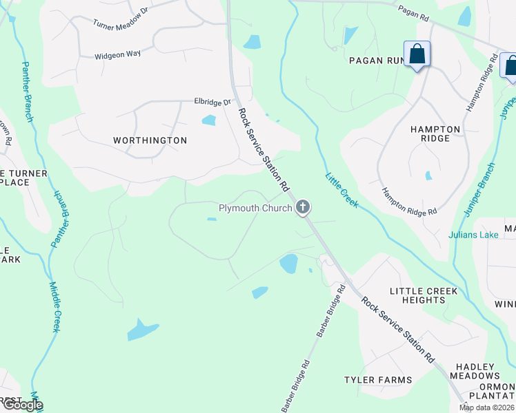 map of restaurants, bars, coffee shops, grocery stores, and more near 6100 Rock Service Station Road in Raleigh
