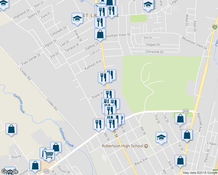 map of restaurants, bars, coffee shops, grocery stores, and more near 1804 7th Street in Las Vegas