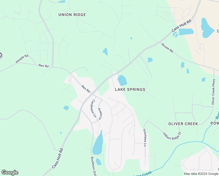 map of restaurants, bars, coffee shops, grocery stores, and more near 6712 Lake Springs Drive in Holly Springs