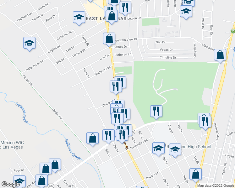 map of restaurants, bars, coffee shops, grocery stores, and more near 1814 7th Street in Las Vegas