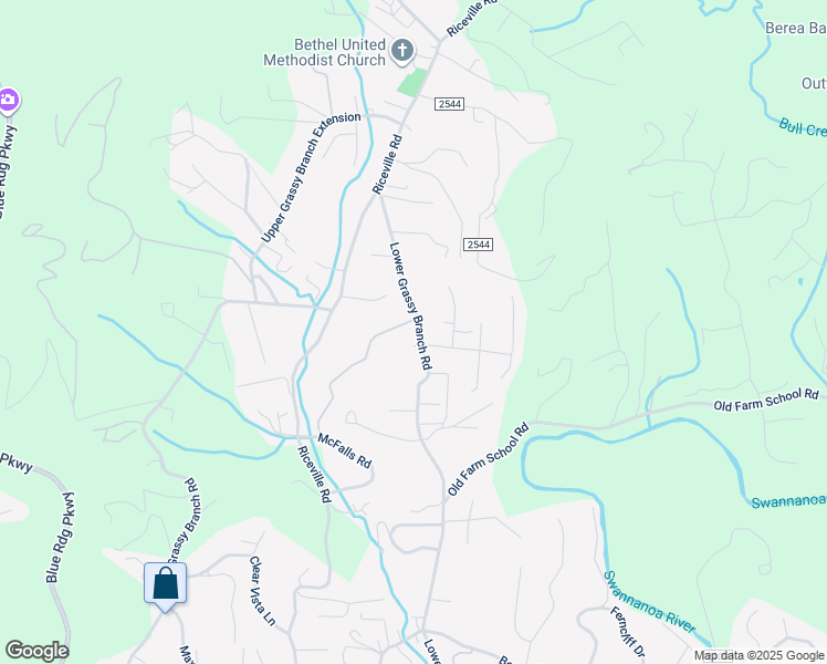 map of restaurants, bars, coffee shops, grocery stores, and more near 392 Lower Grassy Branch Road in Asheville