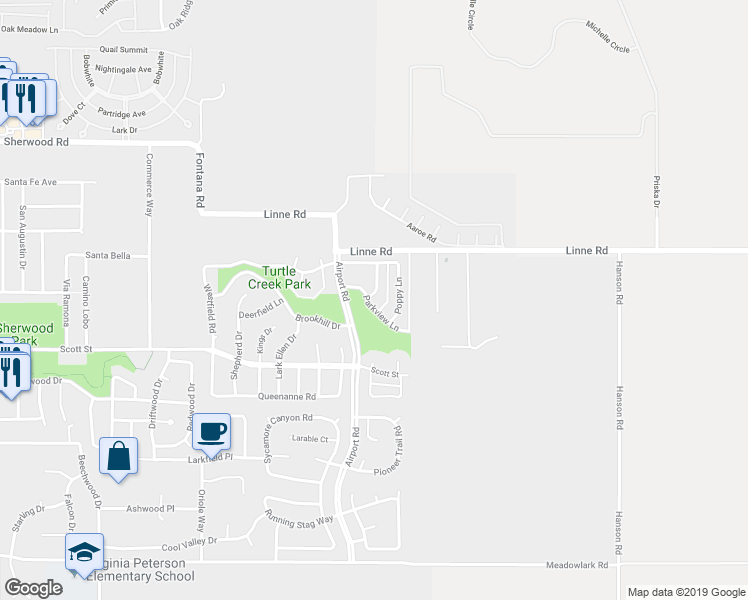 map of restaurants, bars, coffee shops, grocery stores, and more near 1615 Poppy Lane in Paso Robles