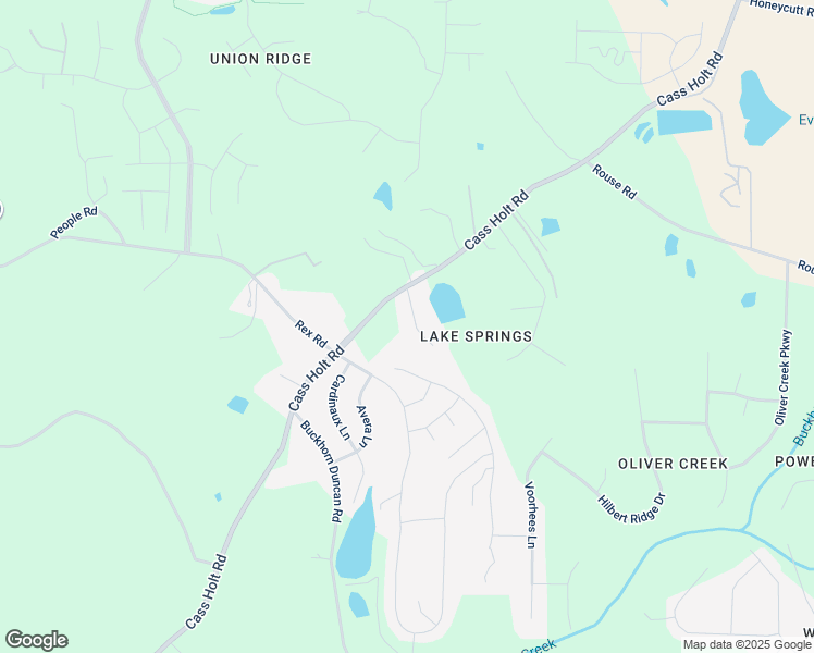 map of restaurants, bars, coffee shops, grocery stores, and more near 6712 Lake Springs Drive in Holly Springs