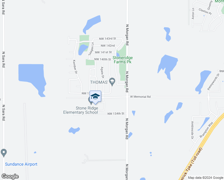 map of restaurants, bars, coffee shops, grocery stores, and more near 13808 Korbyn Drive in Yukon
