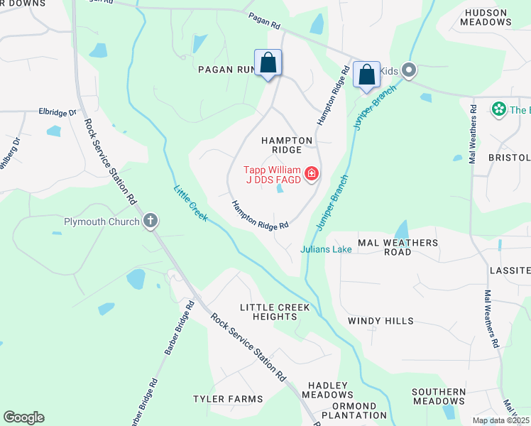 map of restaurants, bars, coffee shops, grocery stores, and more near 6104 King Croydon Court in Raleigh