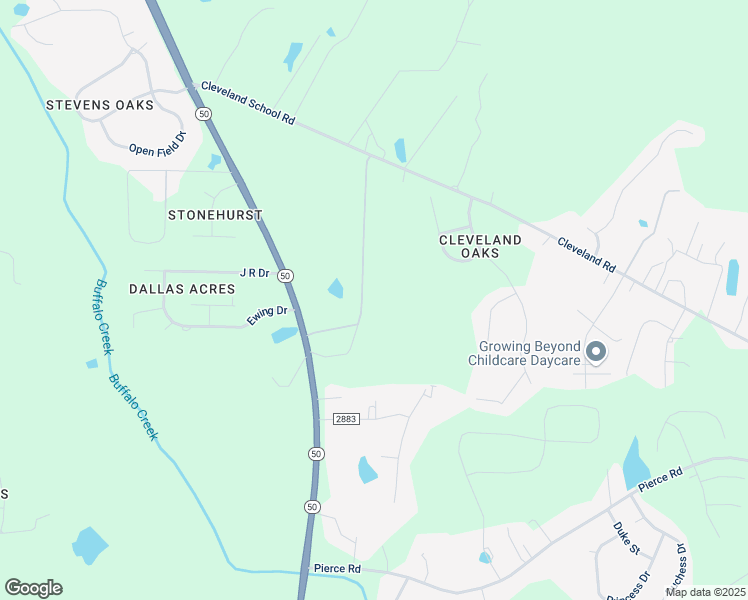 map of restaurants, bars, coffee shops, grocery stores, and more near 1336 Sunshine Knoll Drive in Garner