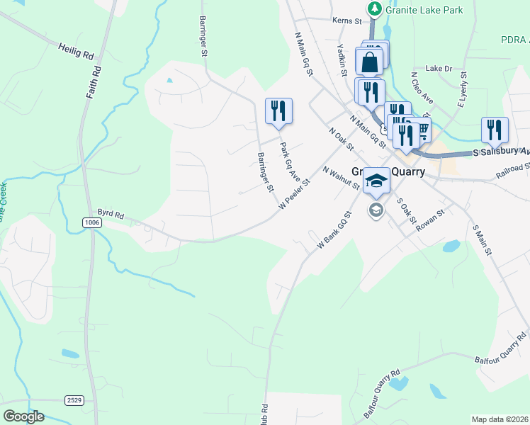 map of restaurants, bars, coffee shops, grocery stores, and more near 516 West Peeler Street in Salisbury