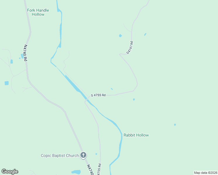 map of restaurants, bars, coffee shops, grocery stores, and more near 96900 South 4755 Road in Muldrow